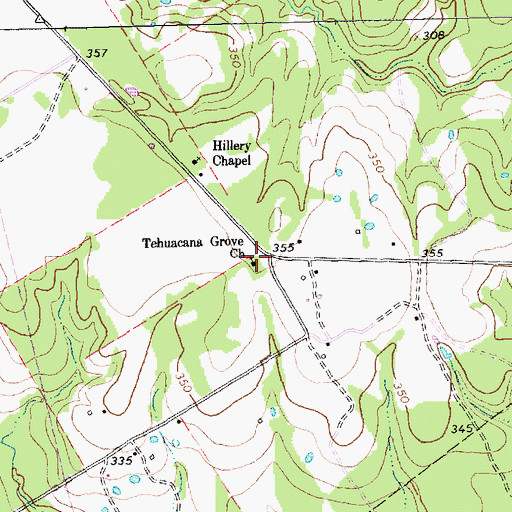 Topographic Map of Tehuacana Grove Church, TX