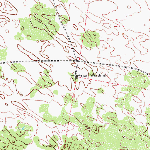 Topographic Map of Tejon Windmill, TX