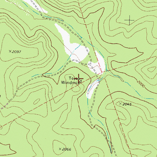 Topographic Map of Tejon Windmill, TX