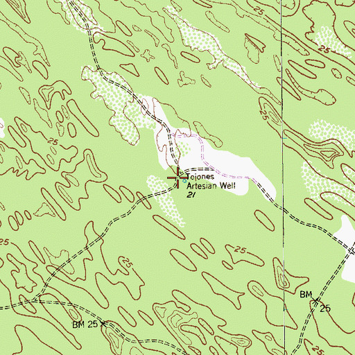 Topographic Map of Tejones Artesian Well, TX