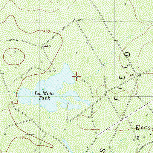 Topographic Map of Tejones Creek, TX