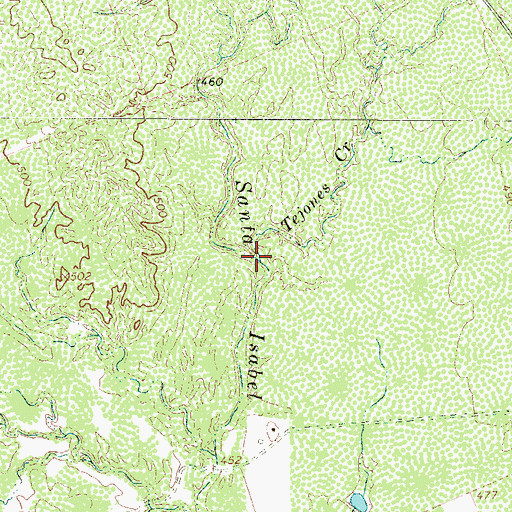 Topographic Map of Tejones Creek, TX