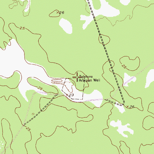 Topographic Map of Telefone Artesian Well, TX