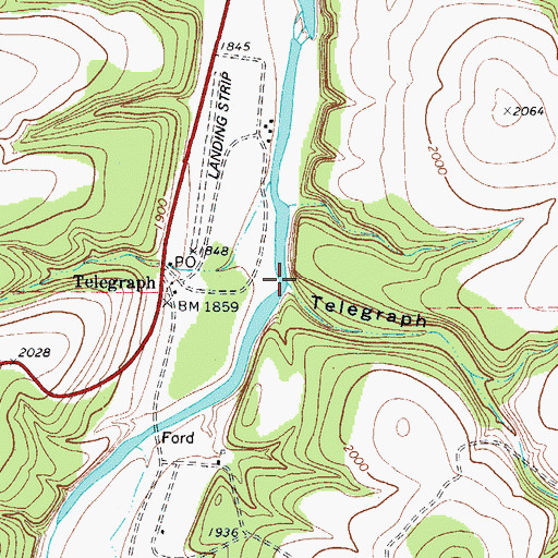 Topographic Map of Telegraph Canyon, TX