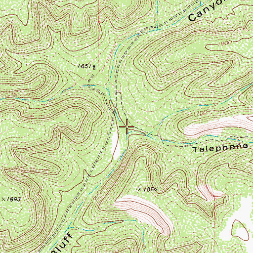 Topographic Map of Telephone Canyon, TX