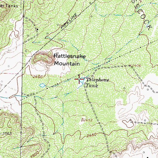 Topographic Map of Telephone Tank, TX
