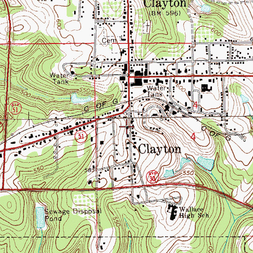 Topographic Map of Wesleyan Methodist Protestant Church, AL