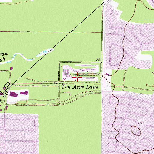 Topographic Map of Ten Acre Lake, TX