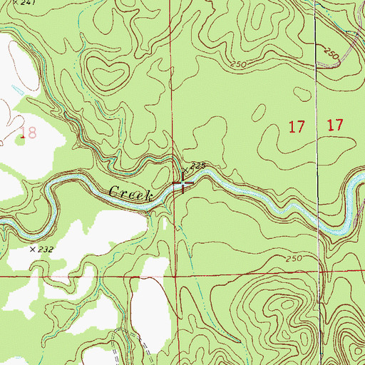 Topographic Map of Wilburn Creek, AL