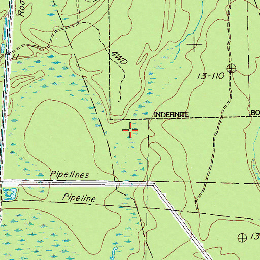 Topographic Map of Tenmile Creek, TX