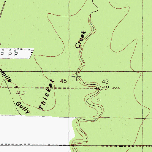 Topographic Map of Tenmile Gully, TX