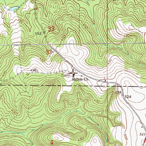 Topographic Map of Wilkerson Cemetery, AL
