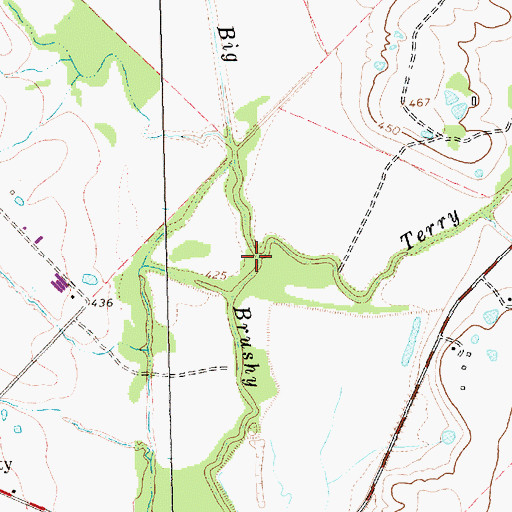 Topographic Map of Terry Creek, TX
