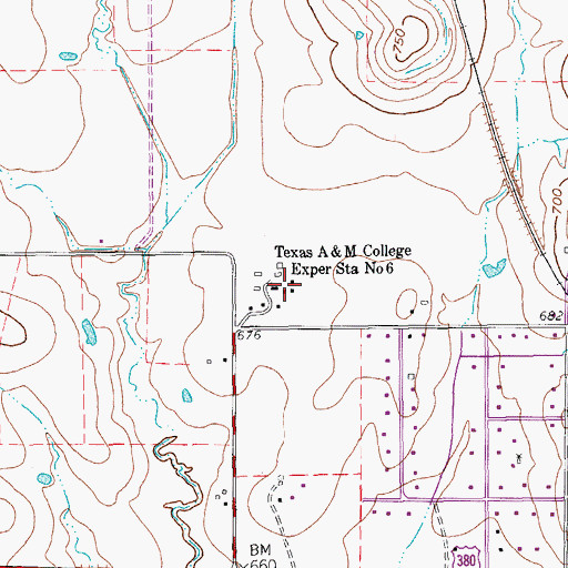 Topographic Map of Texas A and M College Experimental Station Number 6, TX