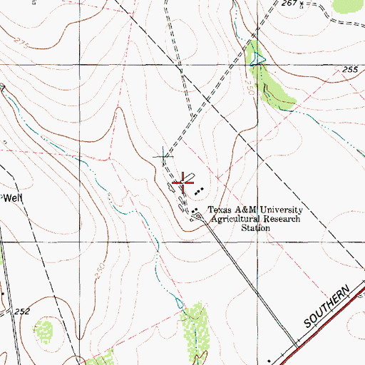 Topographic Map of Texas A and M University Agricultural Research Station, TX