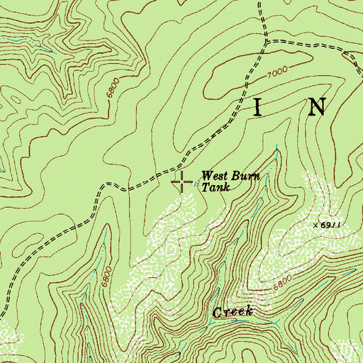Topographic Map of West Burn Tank, AZ