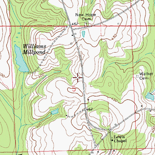 Topographic Map of Wilsons Mill (historical), AL