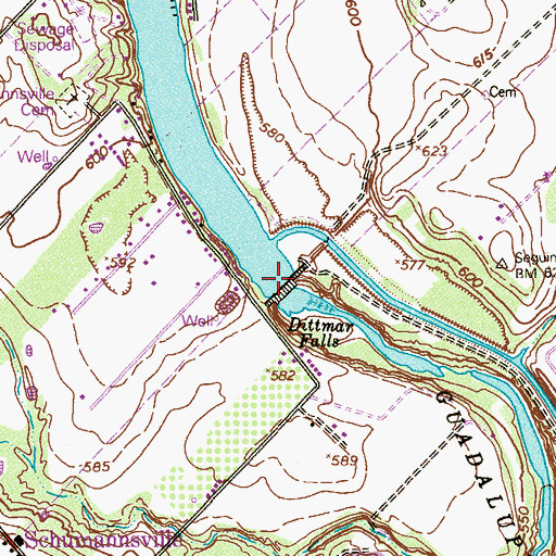 Topographic Map of Texas Power Company Dam, TX