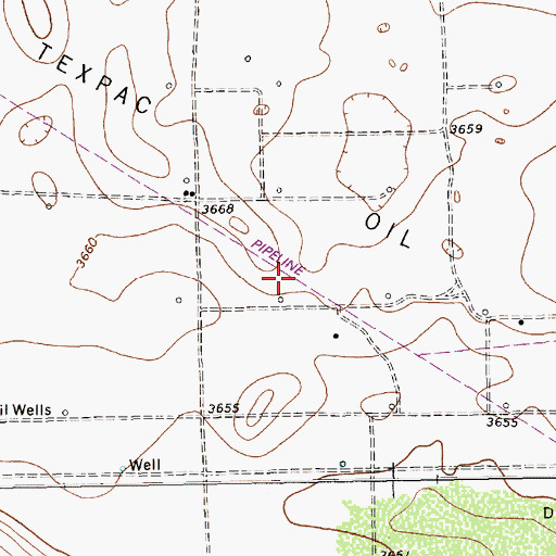 Topographic Map of Texpac Oil Field, TX