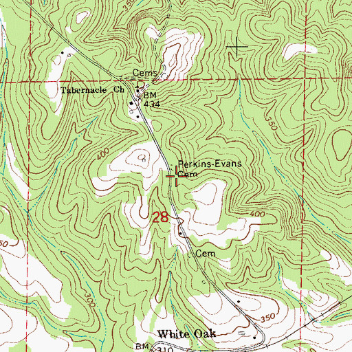 Topographic Map of Zion Chapel, AL