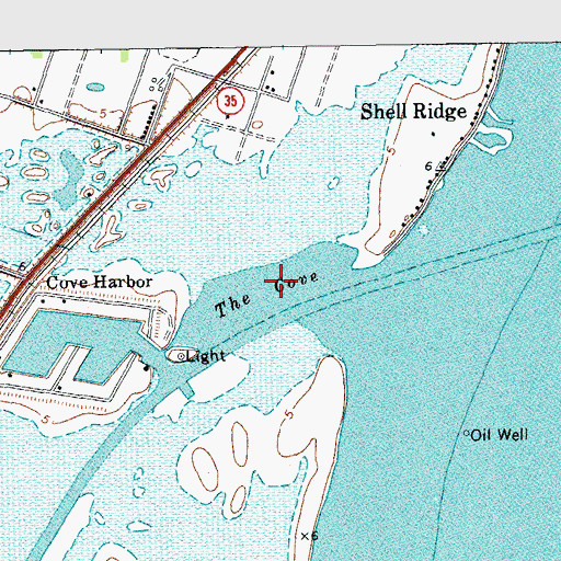 Topographic Map of The Cove, TX