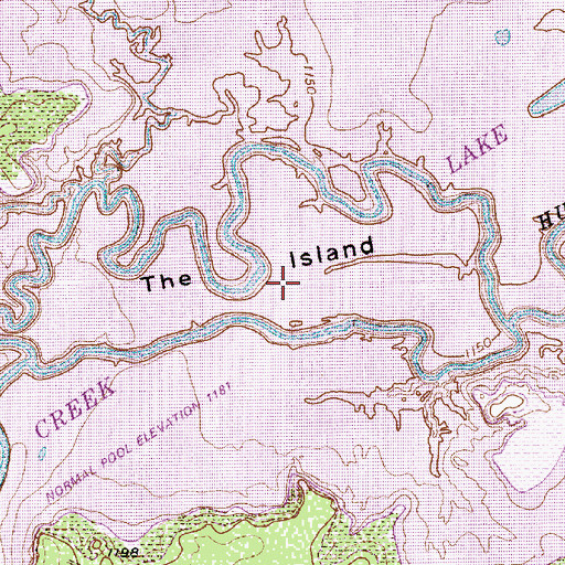 Topographic Map of The Island, TX