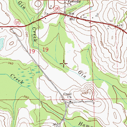Topographic Map of Zorns Mill (historical), AL