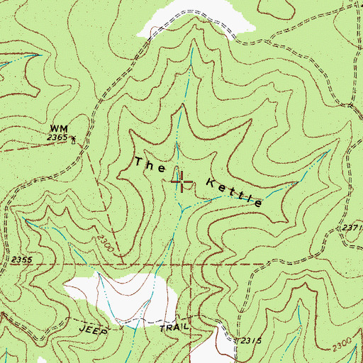 Topographic Map of The Kettle, TX
