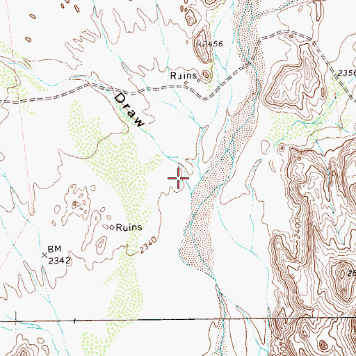 Topographic Map of The Long Draw, TX