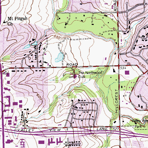 Topographic Map of The Northwood Club, TX