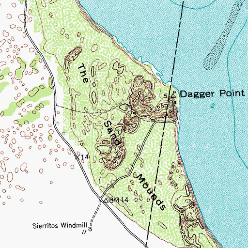 Topographic Map of The Sand Mounds, TX