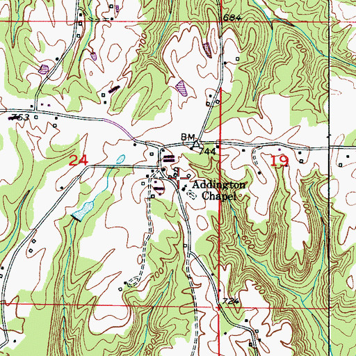 Topographic Map of Addington Chapel School (historical), AL