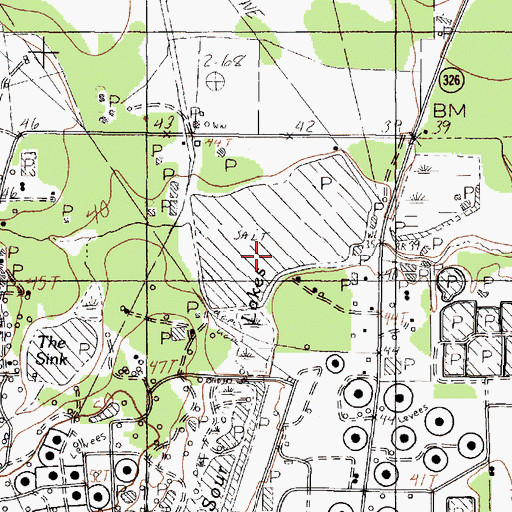 Topographic Map of The Sour Lakes, TX