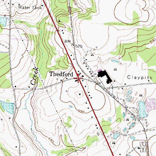 Topographic Map of Thedford, TX
