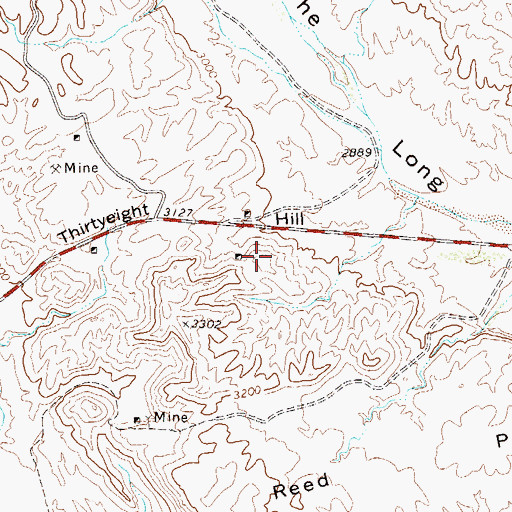 Topographic Map of Thirtyeight Hill, TX