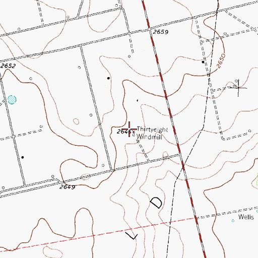 Topographic Map of Thirtyeight Windmill, TX