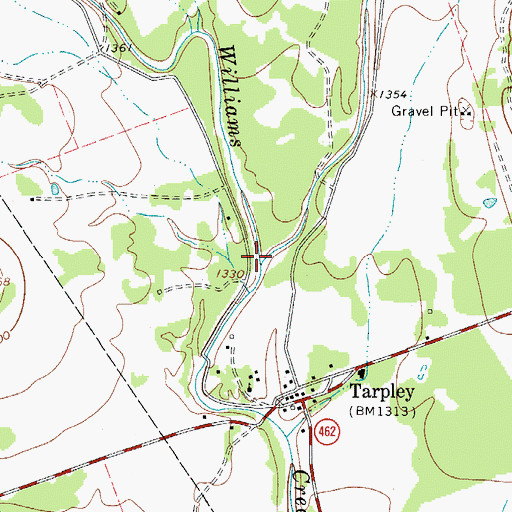 Topographic Map of Thomas Creek, TX