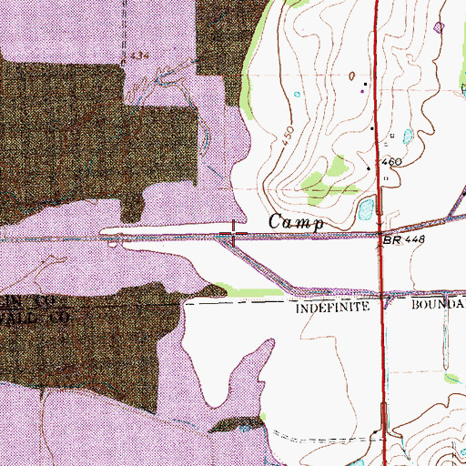 Topographic Map of Thompson Branch, TX