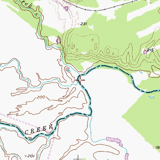 Topographic Map of Thompson Creek, TX