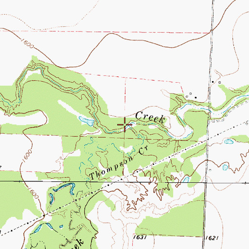 Topographic Map of Thompson Creek, TX