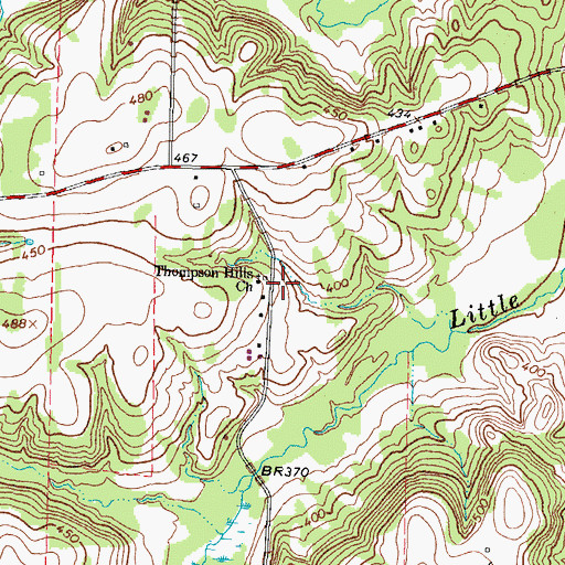Topographic Map of Thompson Hills Church, TX