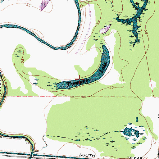Topographic Map of Thompson Lake, TX
