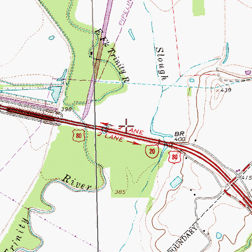 Topographic Map of Thompson Slough, TX
