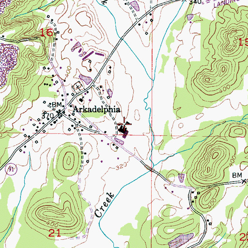 Topographic Map of Arkadelphia Elementary School (historical), AL