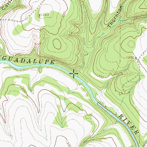Topographic Map of Thornton Canyon, TX