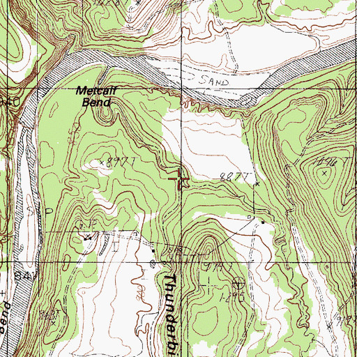 Topographic Map of Thunderburg Hollow, TX