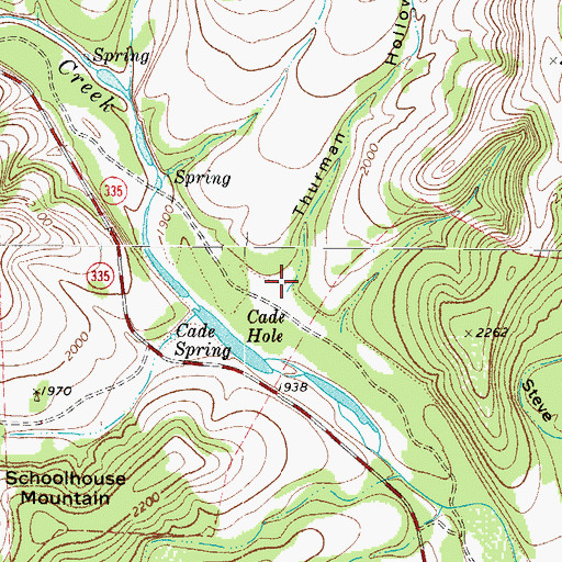 Topographic Map of Thurman Hollow, TX