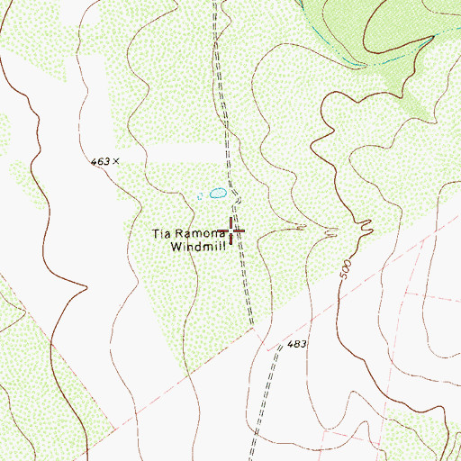 Topographic Map of Tia Ramona Windmill, TX