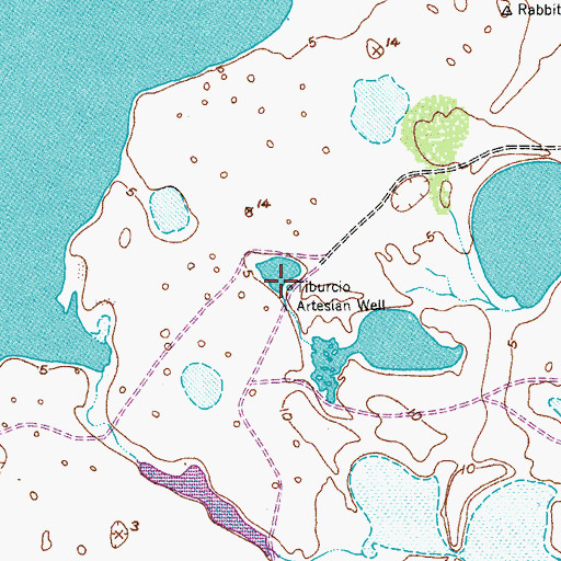 Topographic Map of Tiburcio Artesian Well, TX