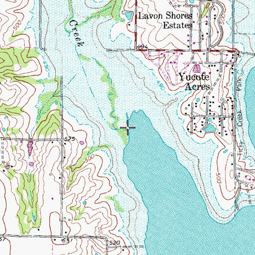 Topographic Map of Ticky Creek, TX